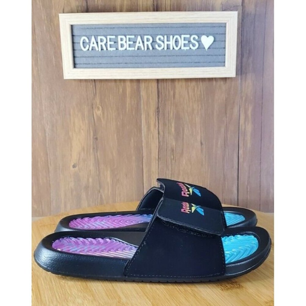 REEBOK STRAP SANDALS SIZE 3 YOUTH BLACK NEW